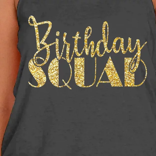 Birthday Squad Party Birthday Bday Gold Gift Women's Knotted Racerback Tank