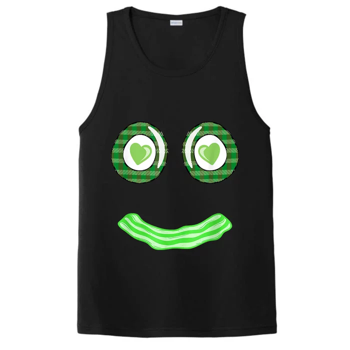 Breakfast St. Patricks Day Funny Green Eggs Smile Face Ham Performance Tank