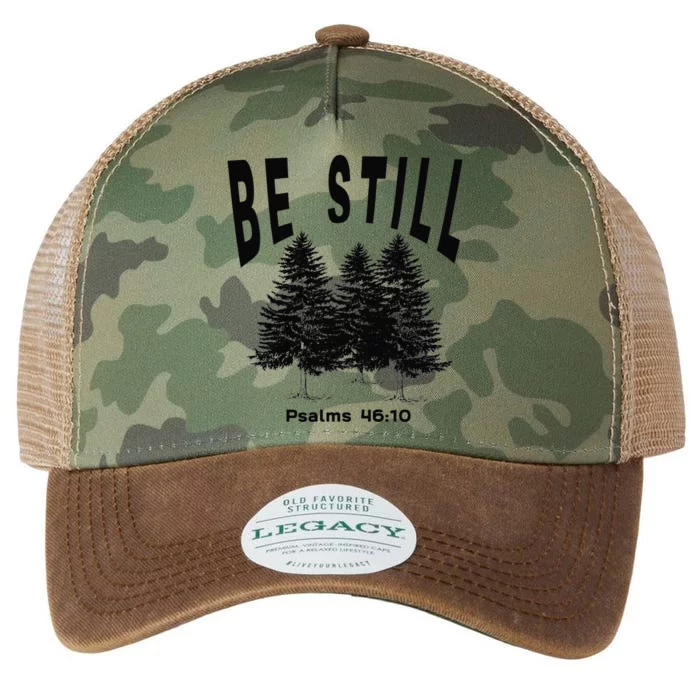 Be Still Psalms 4610 Christian Camping Hiking Pines Legacy Tie Dye Trucker Hat