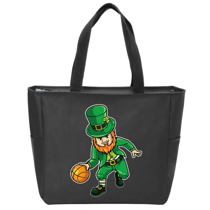 Basketball St Patricks Day Lucky Basketball Tee Zip Tote Bag