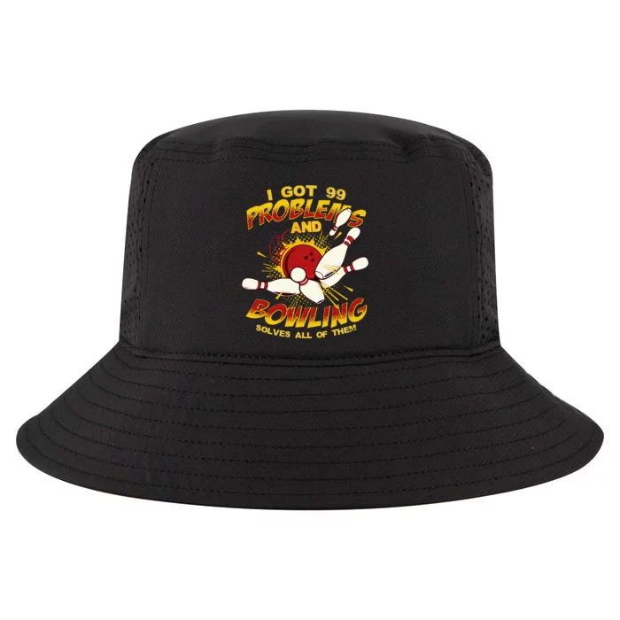 Bowling Solve Problems Funny Retro Bowler Bowling Team Cool Comfort Performance Bucket Hat