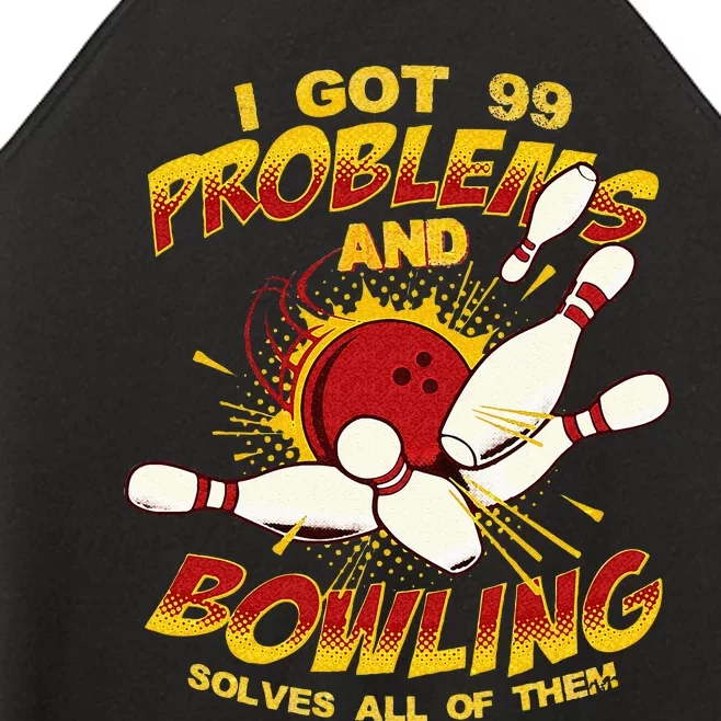 Bowling Solve Problems Funny Retro Bowler Bowling Team Women’s Perfect Tri Rocker Tank