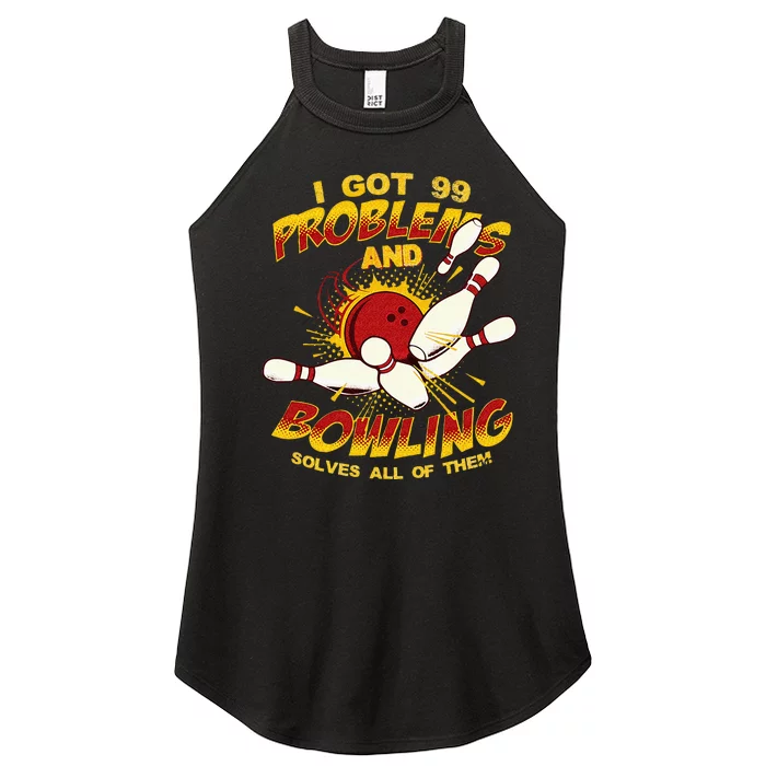 Bowling Solve Problems Funny Retro Bowler Bowling Team Women’s Perfect Tri Rocker Tank