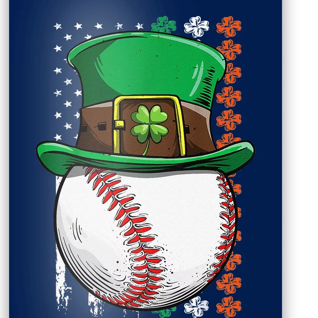 Baseball St Patricks Day Ball Leprechaun Hat Catcher Poster