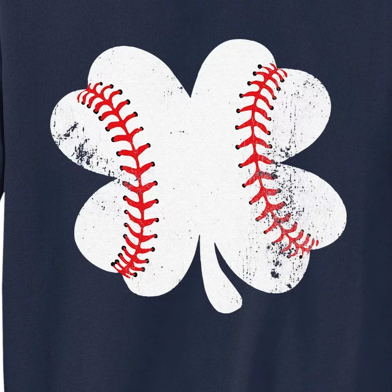 Baseball St Patricks Day Shamrock Catcher Pitchers Tall Sweatshirt