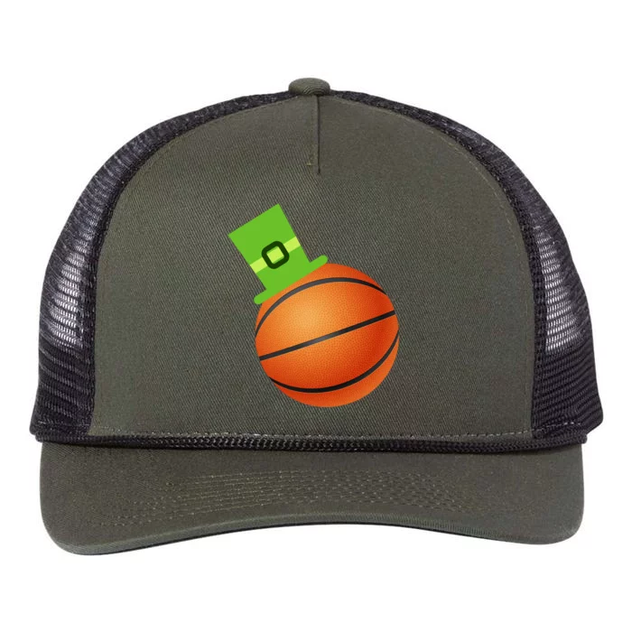 Basketball St Patricks Day Sports Green Leprechaun Hat Gift Retro Rope Trucker Hat Cap