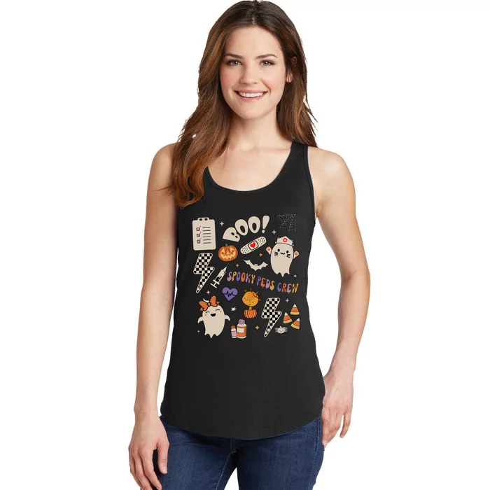 Boo Spooky Peds Crew Ghost Pediatric Nurse Halloween Ladies Essential Tank