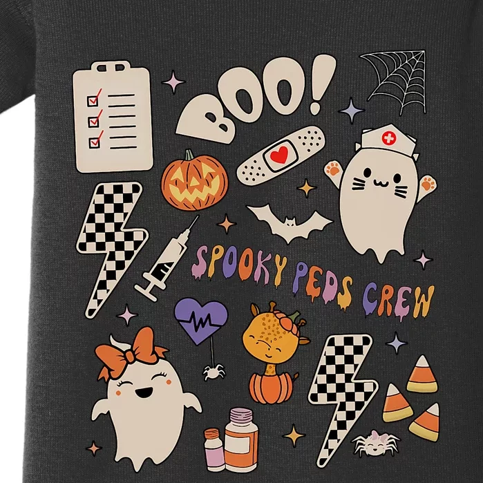 Boo Spooky Peds Crew Ghost Pediatric Nurse Halloween Baby Bodysuit