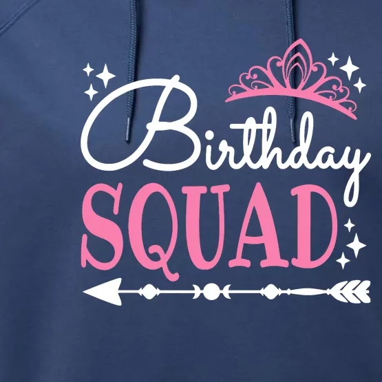 Birthday Squad Party Bday Queen Cute Performance Fleece Hoodie