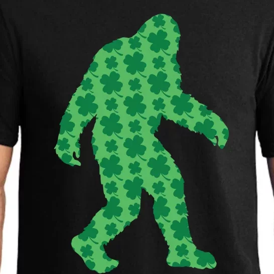 Bigfoot St Patrick's Day 4 Leaf Clover Sasquatch Graphic Gift Pajama Set