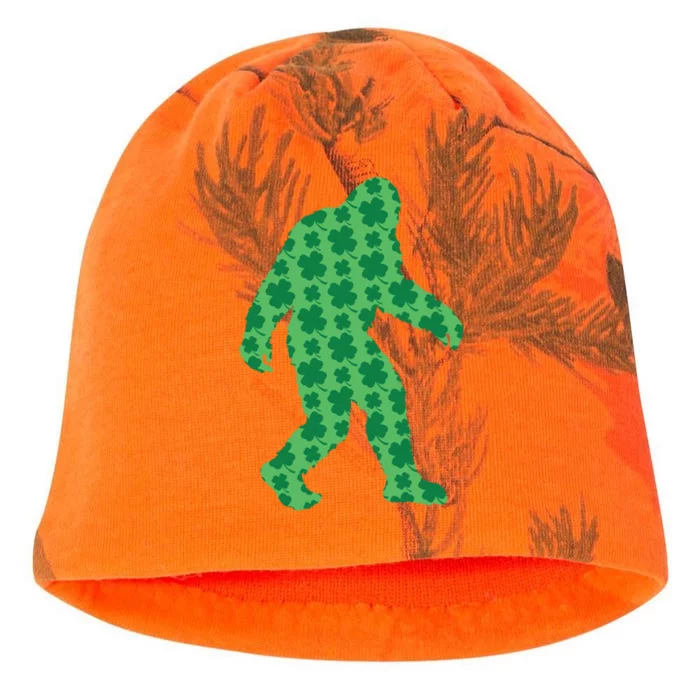 Bigfoot St Patrick's Day 4 Leaf Clover Sasquatch Graphic Gift Kati - Camo Knit Beanie