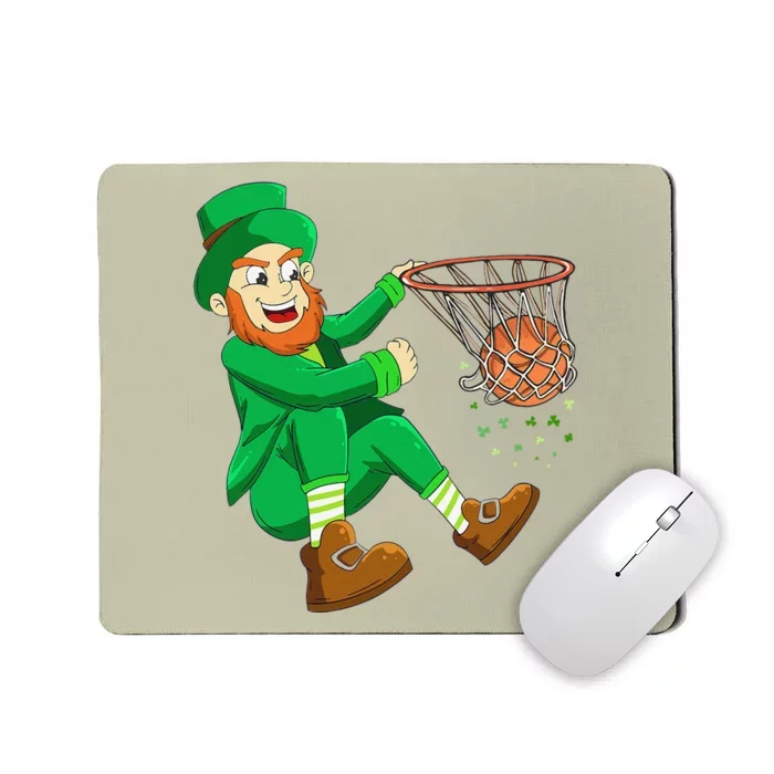 Basketball St Patricks Day Leprechaun Mousepad