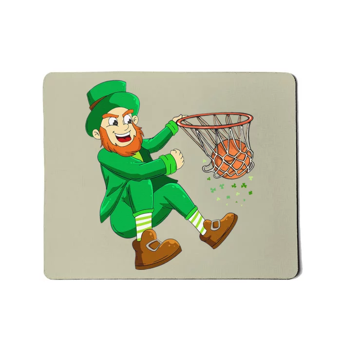 Basketball St Patricks Day Leprechaun Mousepad