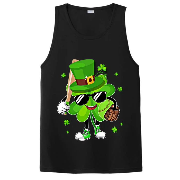 Baseball St PatrickS Day 2024 Clover With Baseball Love Cute Gift Performance Tank