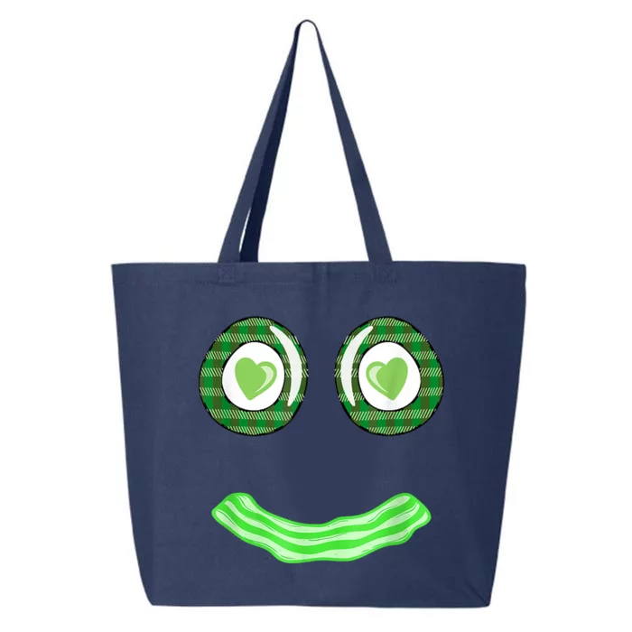 Breakfast St. Patricks Day Funny Green Eggs Smile Face Ham 25L Jumbo Tote