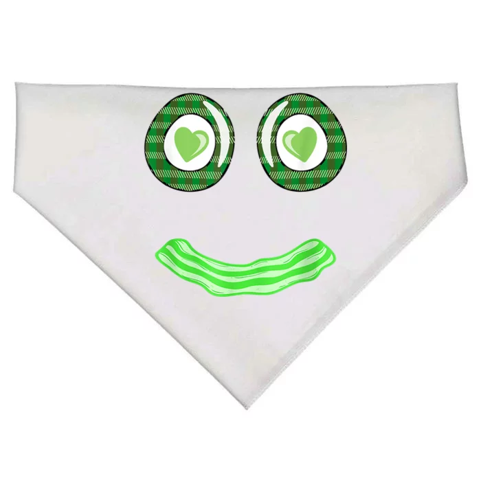 Breakfast St. Patricks Day Funny Green Eggs Smile Face Ham USA-Made Doggie Bandana