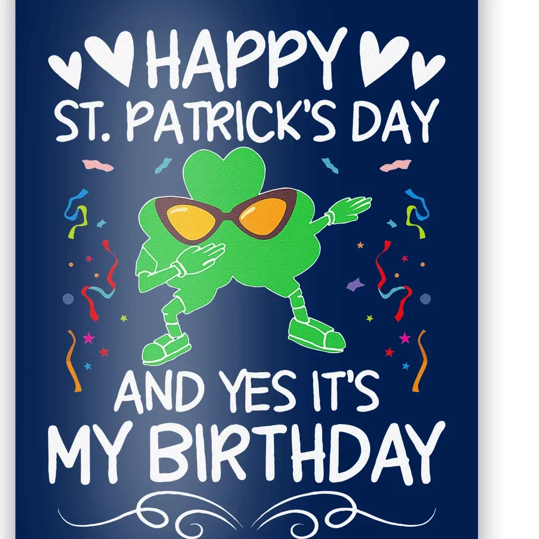 Birthday Saint Patrick's Day Lucky Shamrock Clover Poster