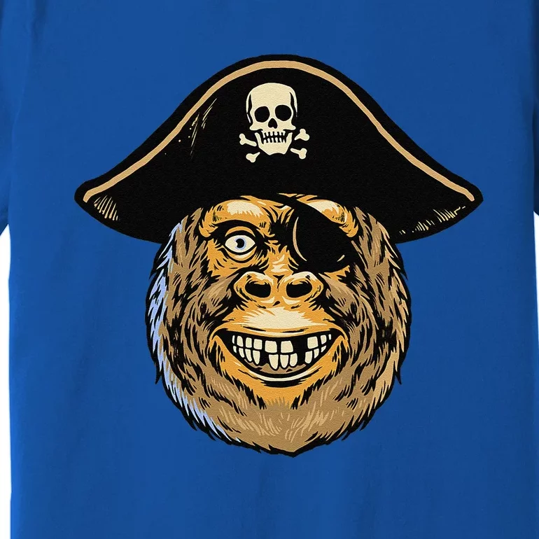 Bigfoot Sasquatch Pirate Hat Halloween Gift BZR Premium T-Shirt