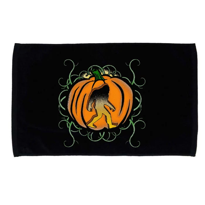 Bigfoot Sasquatch Pumpkin Halloween Carved Dad Microfiber Hand Towel