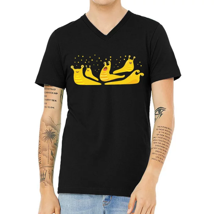 Banana Slug Party– Banana Slug Humor Banana Slug Squad V-Neck T-Shirt