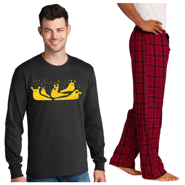 Banana Slug Party– Banana Slug Humor Banana Slug Squad Long Sleeve Pajama Set