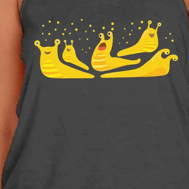 Banana Slug Party– Banana Slug Humor Banana Slug Squad Women's Knotted Racerback Tank