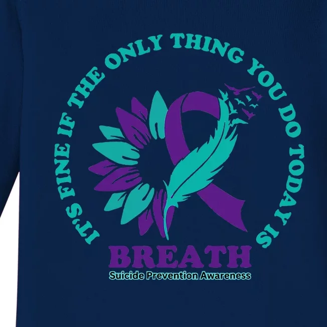 Breathe Suicide Prevention Awareness For Suicide Prevention Baby Long Sleeve Bodysuit