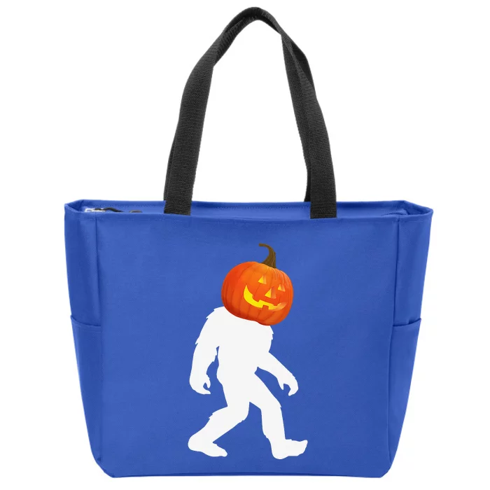 Bigfoot Sasquatch Pumpkin Halloween Costume Zip Tote Bag