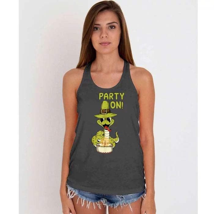 Birthday Snake Quote Women's Knotted Racerback Tank