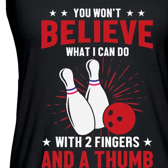 Bowler Sport Quotes Funny Bowling Lover Ladies Essential Flowy Tank