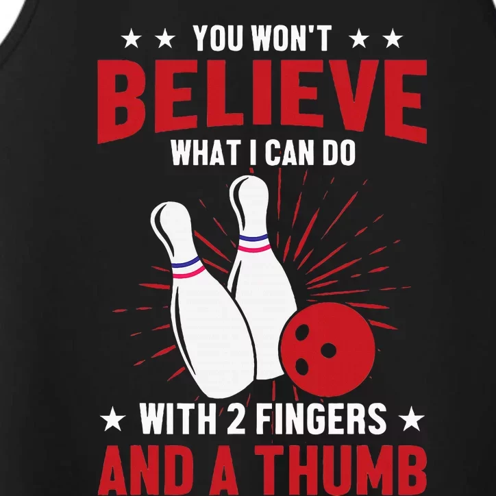 Bowler Sport Quotes Funny Bowling Lover Performance Tank