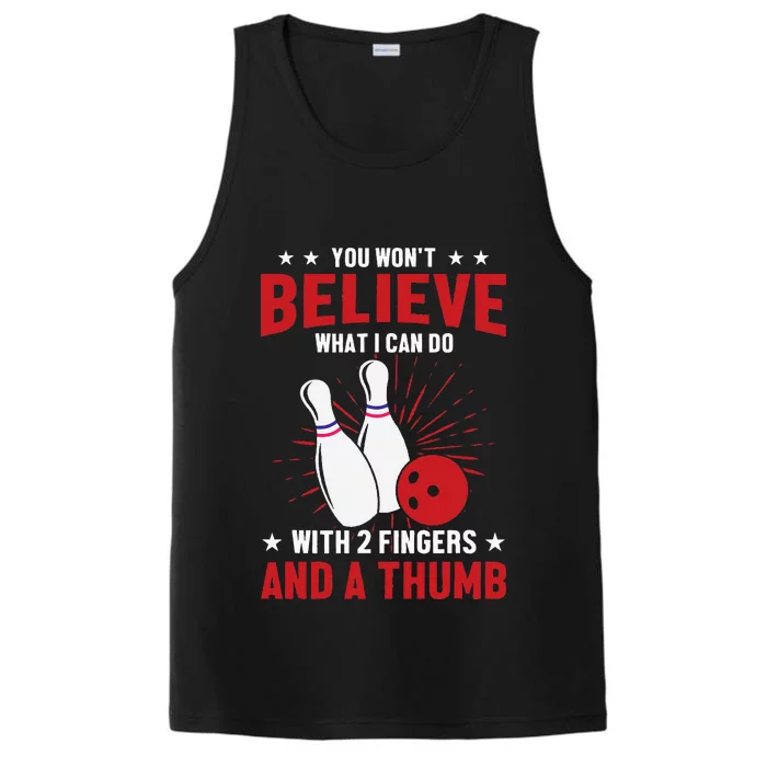 Bowler Sport Quotes Funny Bowling Lover Performance Tank