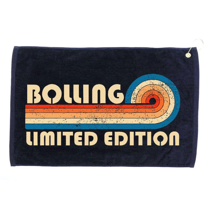 BOLLING Surname Retro Vintage 80s 90s Birthday Reunion Grommeted Golf Towel