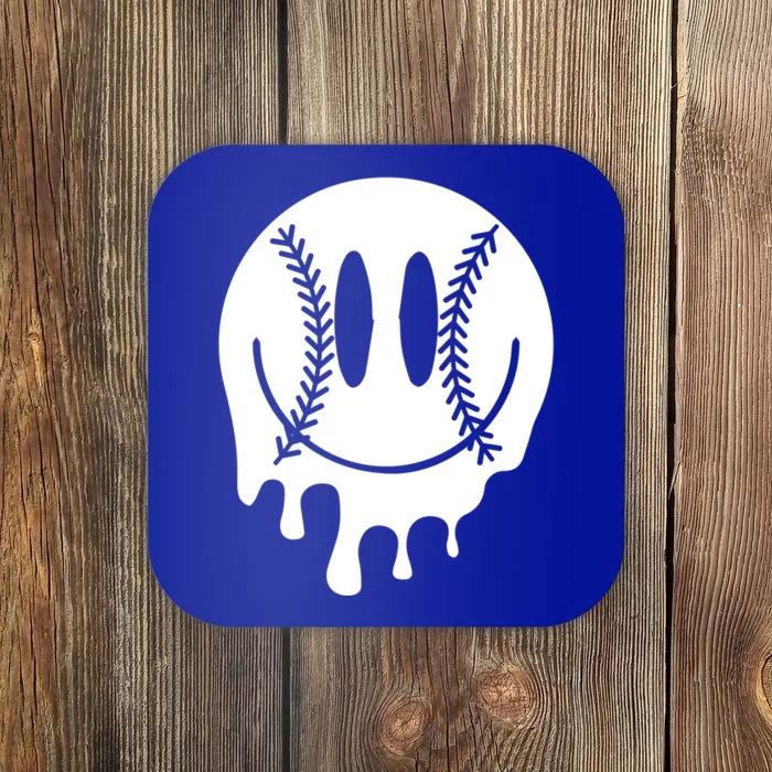 Baseball Smiley Retro Coaster