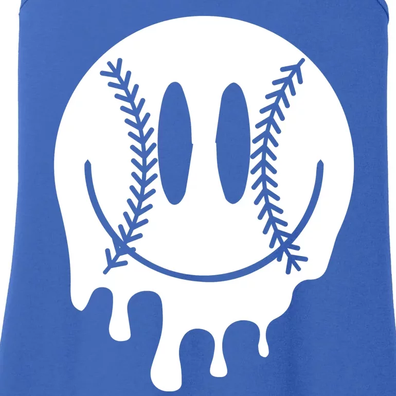 Baseball Smiley Retro Ladies Essential Tank