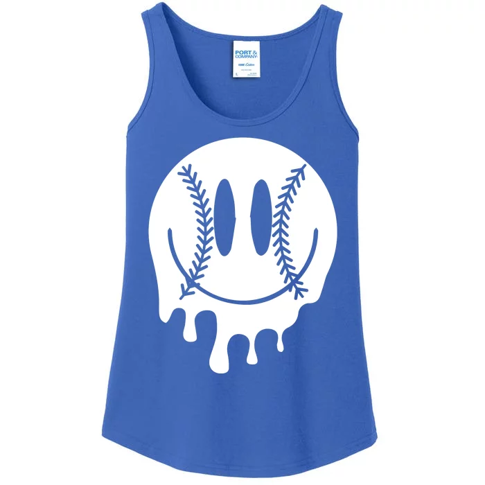 Baseball Smiley Retro Ladies Essential Tank