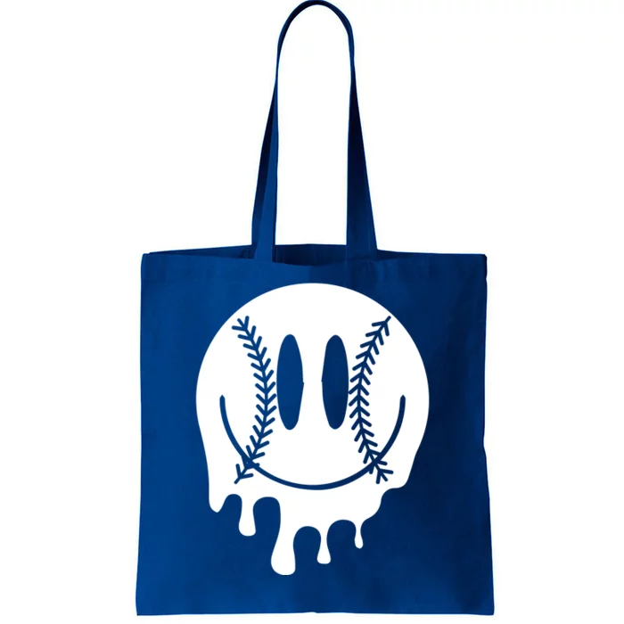 Baseball Smiley Retro Tote Bag