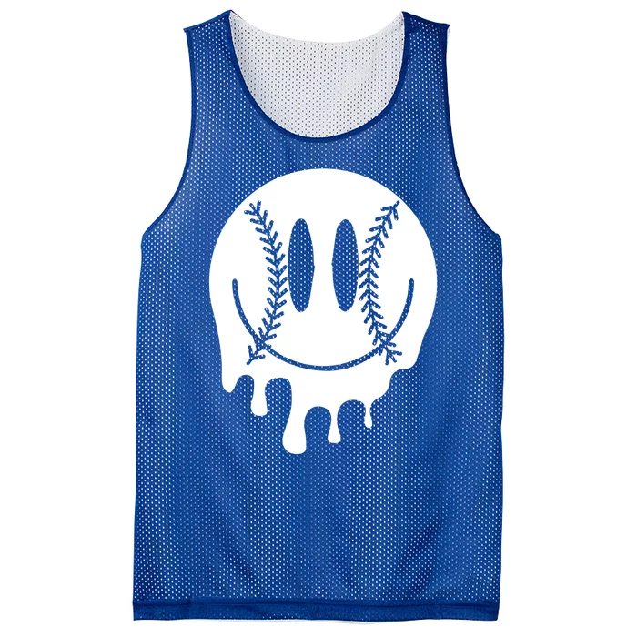 Baseball Smiley Retro Mesh Reversible Basketball Jersey Tank