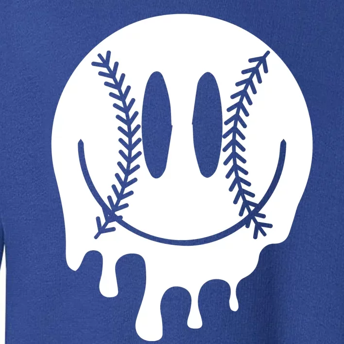 Baseball Smiley Retro Toddler Sweatshirt