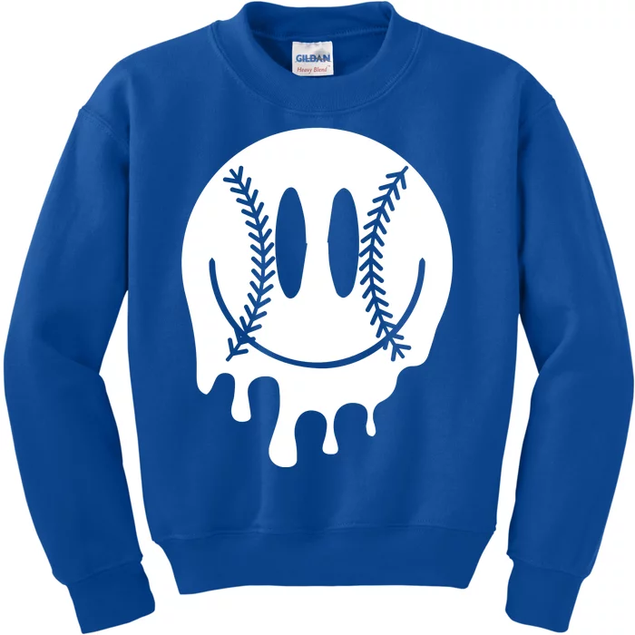 Baseball Smiley Retro Kids Sweatshirt