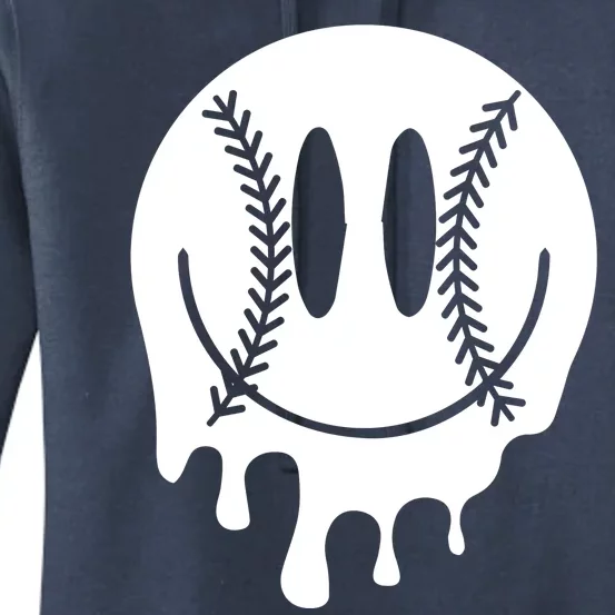 Baseball Smiley Retro Women's Pullover Hoodie