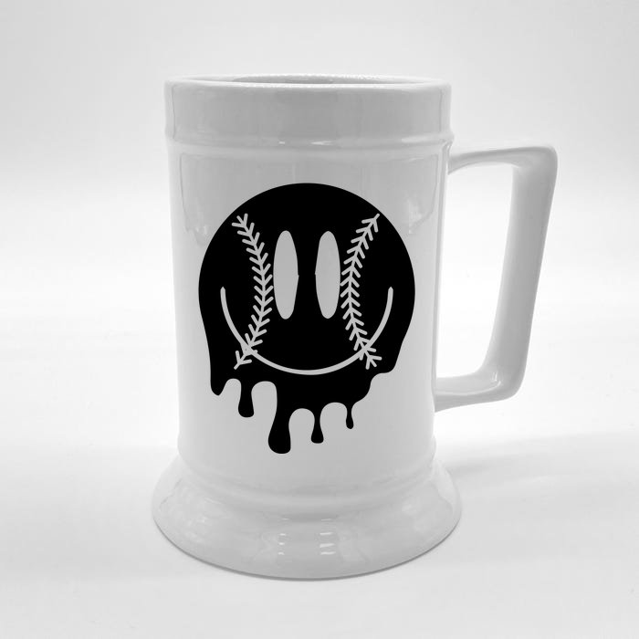 Baseball Smiley Retro Front & Back Beer Stein