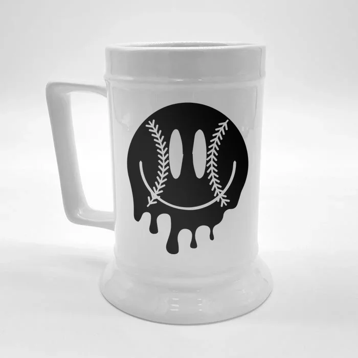 Baseball Smiley Retro Front & Back Beer Stein