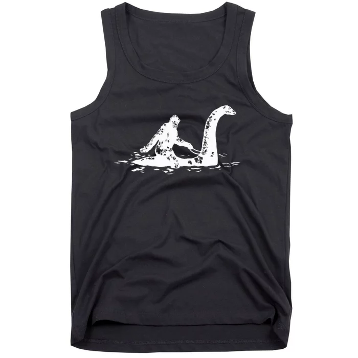 Bigfoot Sasquatch Riding Loch Ness Monster Tank Top