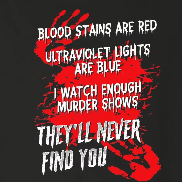 Blood Stains Red Ultraviolet Lights Blue They Never Find You Toddler Long Sleeve Shirt