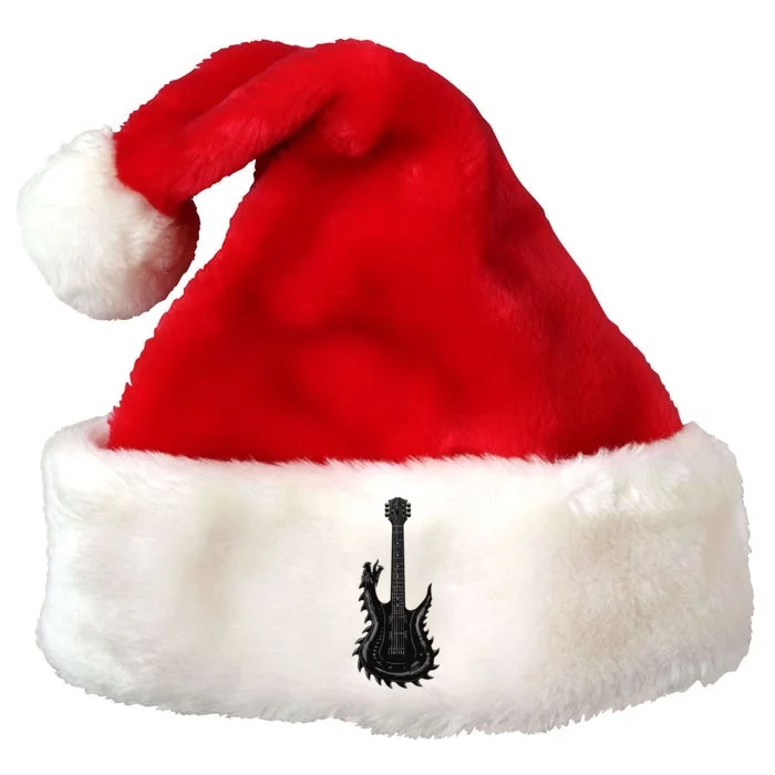 Band Shirts Rock And Roll Guitar For Men Band Tee Premium Christmas Santa Hat