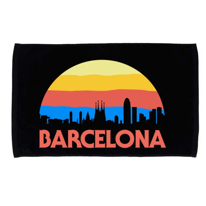 Barcelona Spain Retro Tourism Cool Gift Microfiber Hand Towel