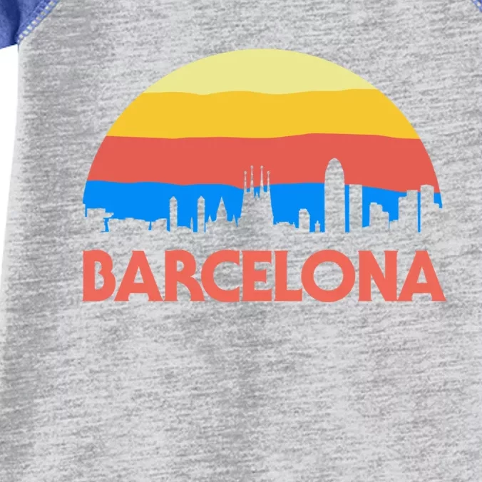 Barcelona Spain Retro Tourism Cool Gift Infant Baby Jersey Bodysuit