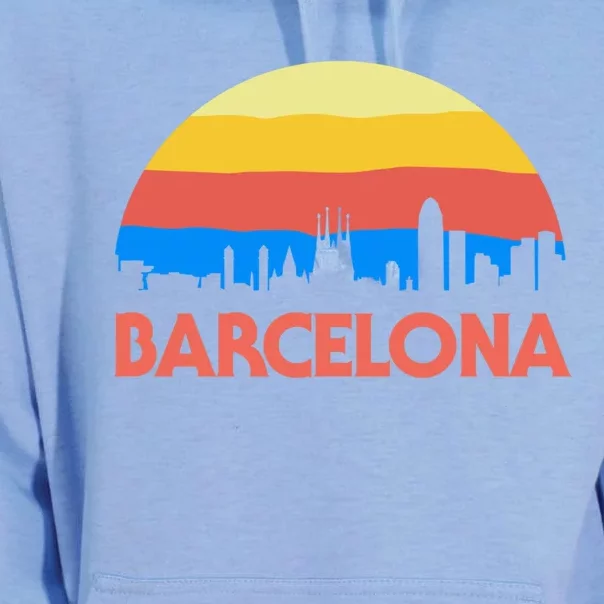 Barcelona Spain Retro Tourism Cool Gift Unisex Surf Hoodie