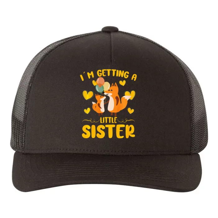 Baby Sister Reveal Im Getting A Little Sister Cute Fox Yupoong Adult 5-Panel Trucker Hat